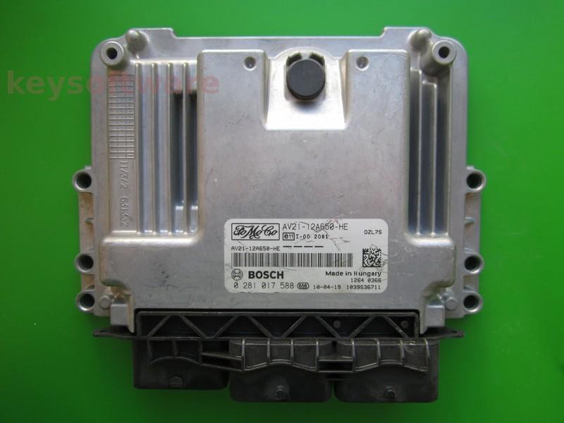 ECU Ford Fiesta 1.6TDCI AV21-12A650-HE 0281017588 EDC17C10