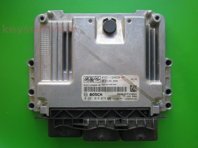 ECU Ford Fiesta 1.6TDCI AV21-12A650-RF 0281018078 EDC17C10