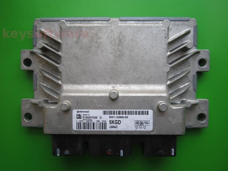 ECU Ford Fiesta 1.4 BV21-12A650-GD S180047036D EMS2102