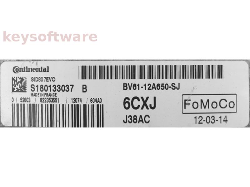 ECU Ford Focus 1.6TDCI BV61-12A650-SJ S180133037B SID807EVO {