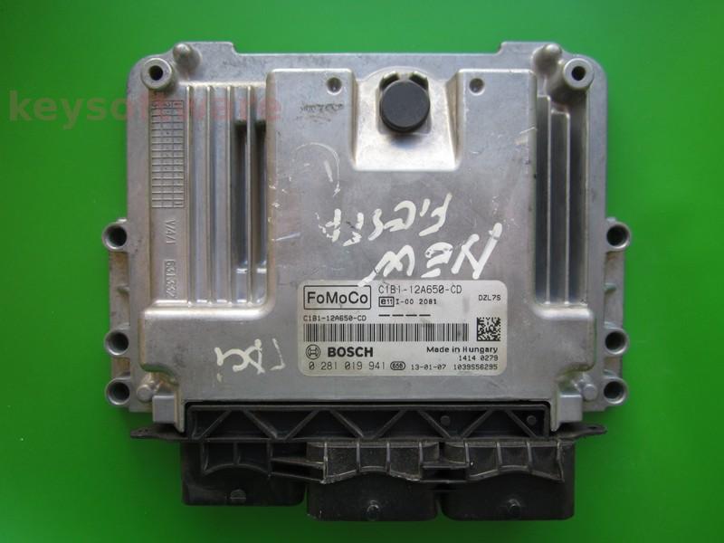 ECU Ford Fiesta 1.6TDCI C1B1-12A650-CD 0281019941 EDC17C10