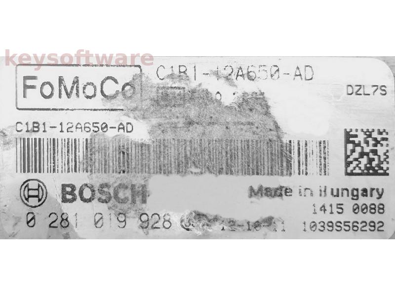 ECU Ford Fiesta 1.5TDCI C1B1-12A650-AD 0281019928 EDC17C10{