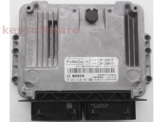 ECU Ford Fiesta 1.0 D1BA-12A650-BF 0261S10991 MED17.0.1 {