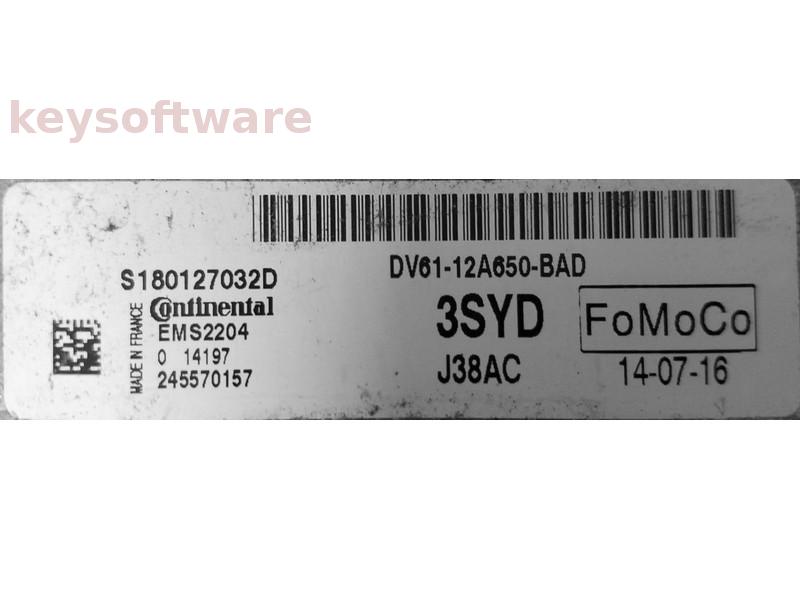 ECU Ford Focus 1.6 DV61-12A650-BAD S180127032D EMS2204 {