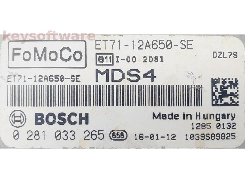 ECU Ford Courier 1.5TDCI ET71-12A650-SE 0281033265 EDC17C10 {