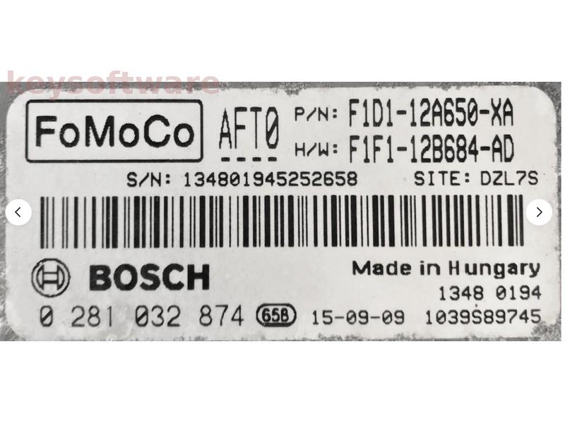 ECU Ford Focus 1.5TDCI F1D1-12A650-XA 0281032874 EDC17C10 {
