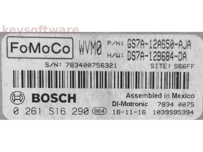 ECU Ford Mondeo 2.0 GS7A-12A650-AJA 0261S16290 MEDG17.0 {