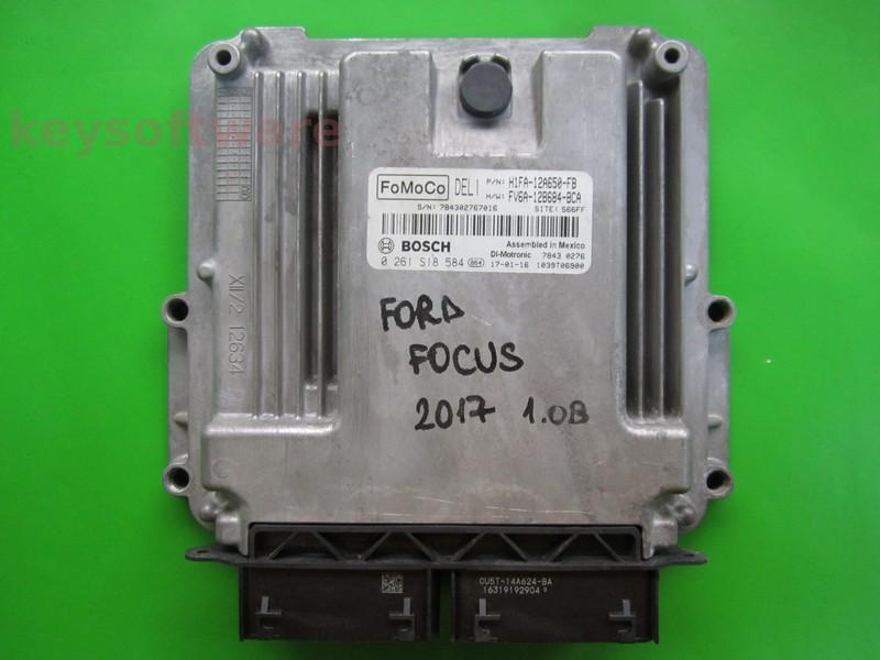 ECU Ford Focus 1.0 H1FA-12A650-FB 0261S18584 MEDG17.0