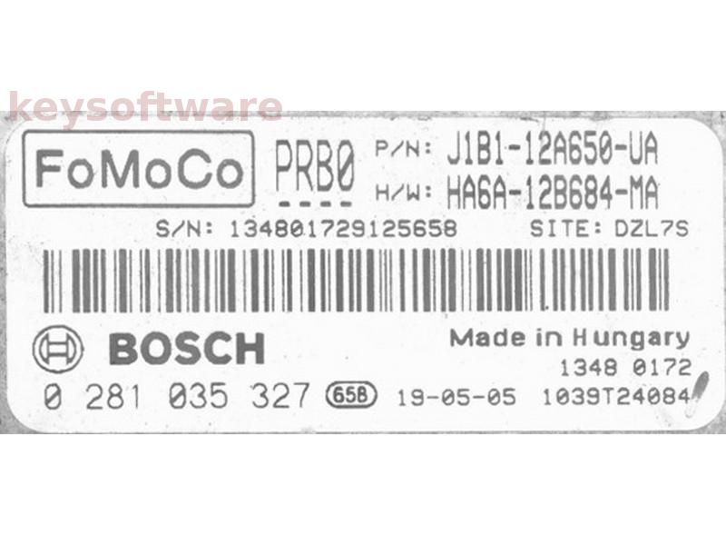 ECU Ford Fiesta 1.5TDCI J1B1-12A650-UA 0281035327 {