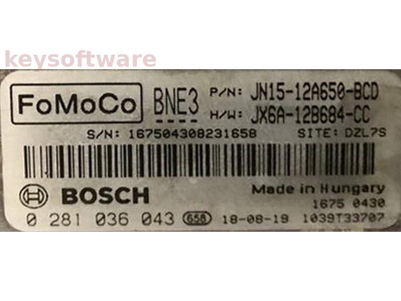 ECU Ford Fiesta 1.5TDCI JN15-12A650-BCD 0281036043 MD1CS005 {