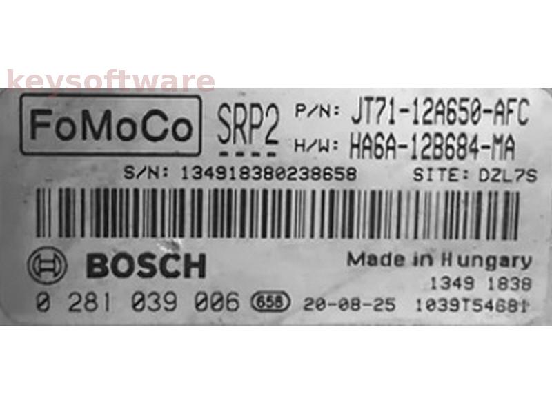 ECU Ford Transit Courier 1.5TDCI JT71-12A650-AFC 0281039006 EDC1