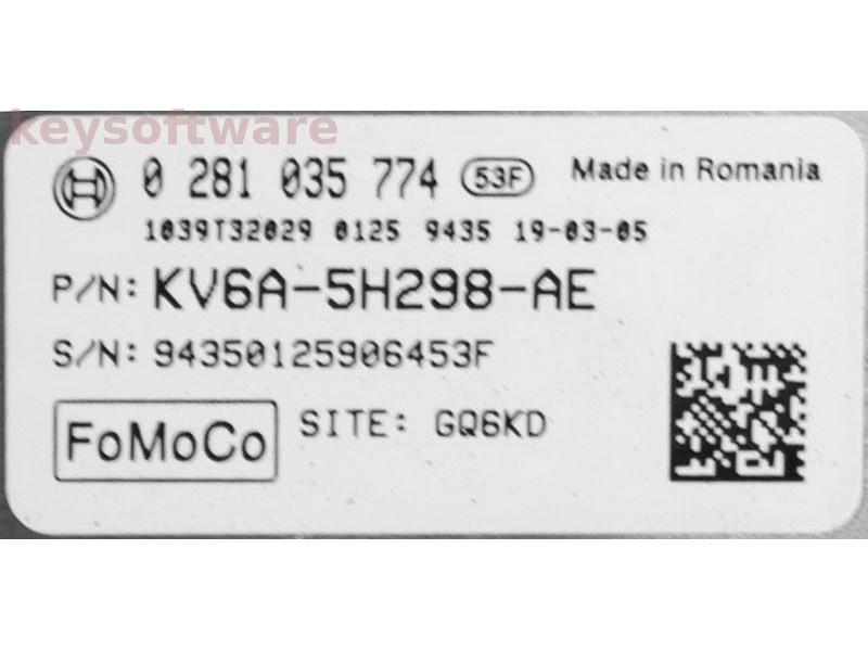 ECU Ford Ranger KV6A-5H298-AE 0281035774 DCU17PC43 AdBlue