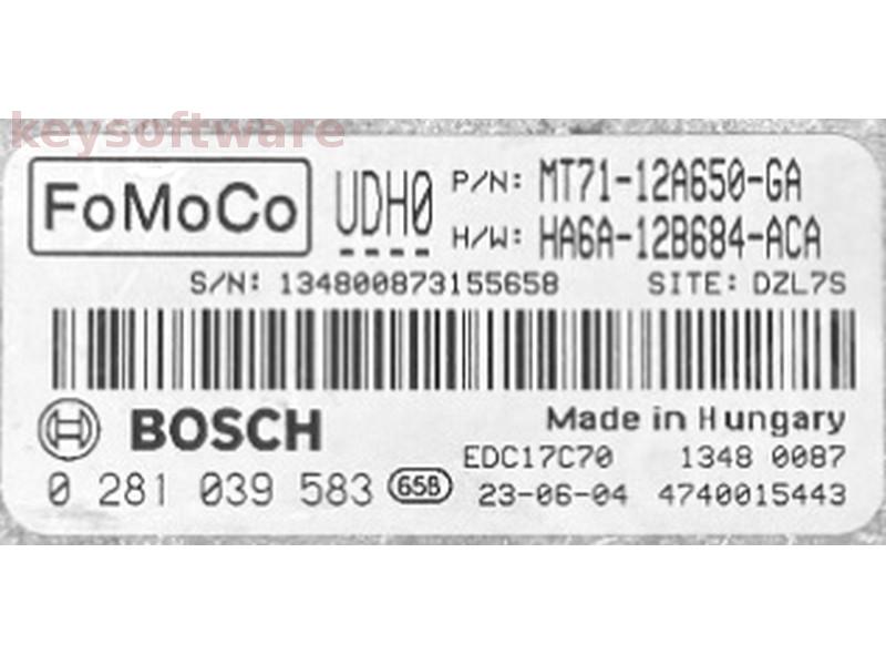 ECU Ford Courier 1.5TDCI MT71-12A650-GA 0281039583 EDC17C70 {