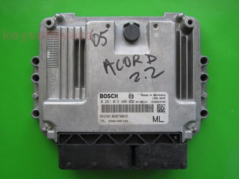 ECU Honda Civic 2.2CDTI 37820-RSR-E25 0281013406 EDC16C7 +