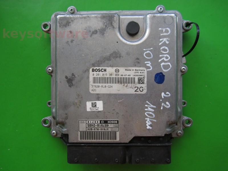 ECU Honda Accord 2.2CDTI 37820-RL0-G24 0281015301 EDC17CP06 }