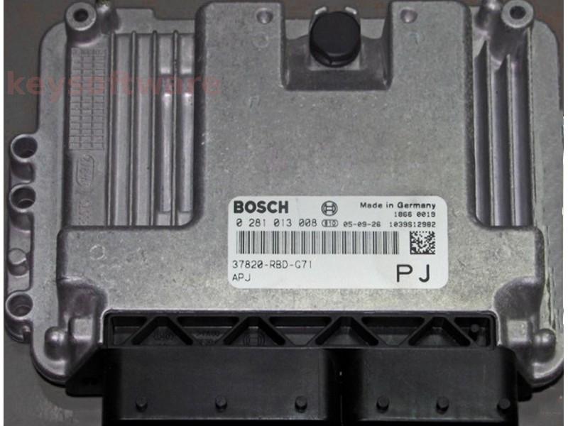 ECU Honda Accord 2.2CDTI 37820-RBD-G74 0281013008 EDC16C7 {