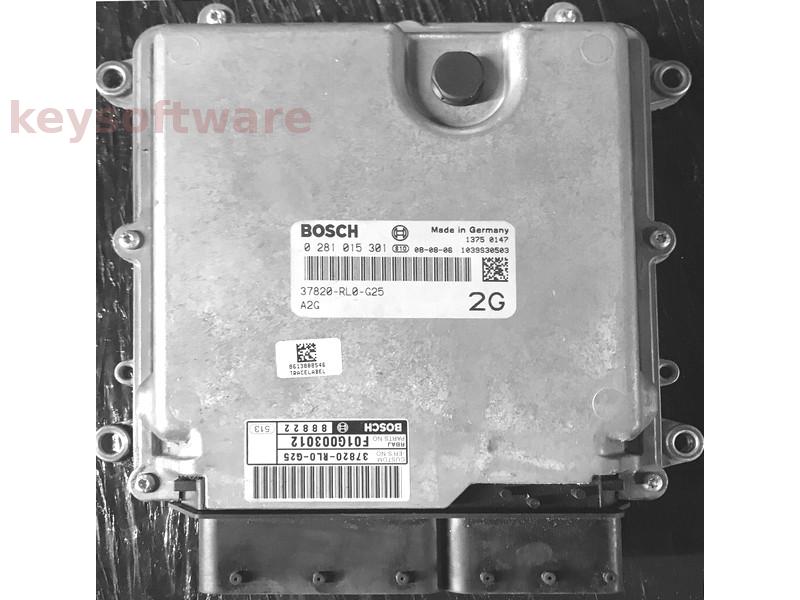 ECU Honda Accord 2.2CDTI 37820-RL0-G25 0281015301 EDC17CP06 {