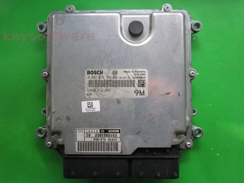 ECU Honda Accord 2.2CDTI 37820-RL0-G54 0281015742 EDC17CP06