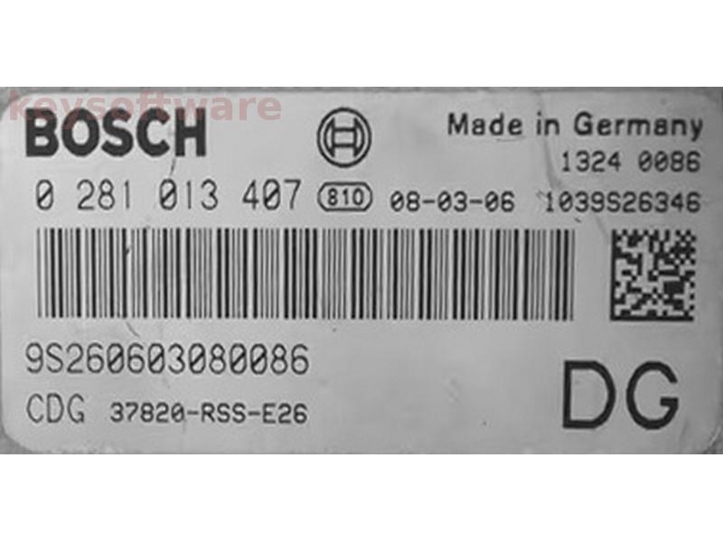 ECU Honda Civic 2.2CDTI 37820-RSS-E26 0281013407 EDC16C7 {