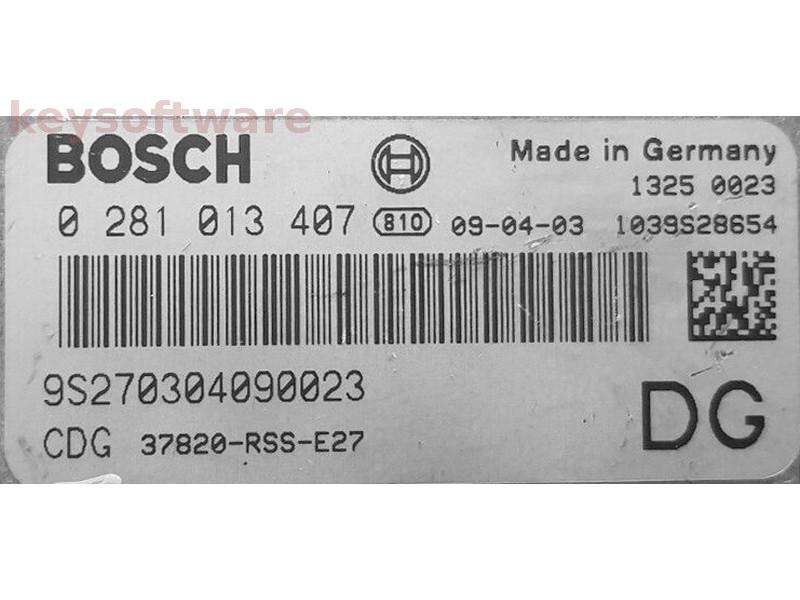 ECU Honda Civic 2.2CDTI 37820-RSS-E27 0281013407 EDC16C7 {