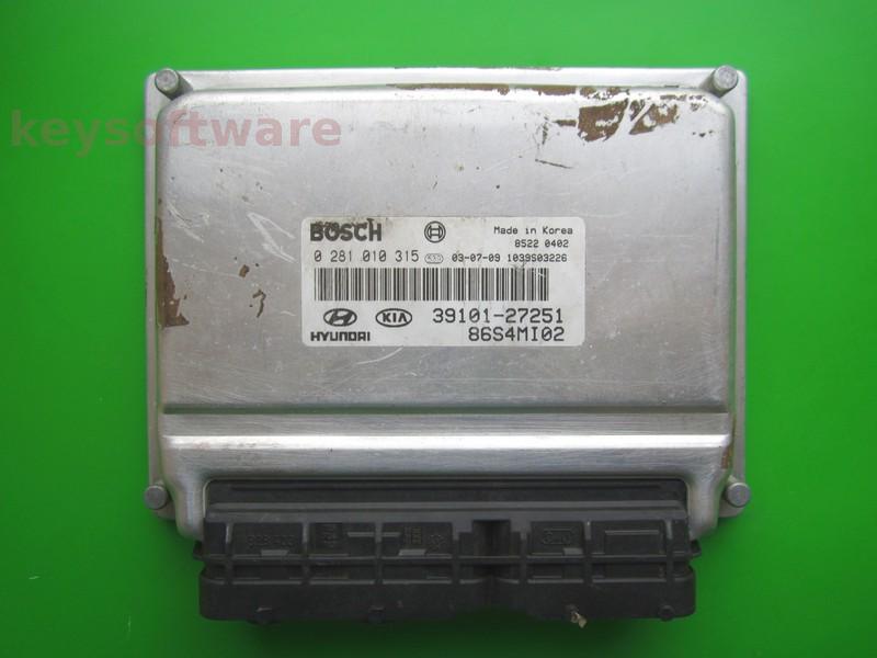 ECU Hyundai Santa Fe 2.0CRDI 39101-27251 0281010315 EDC15C7 {