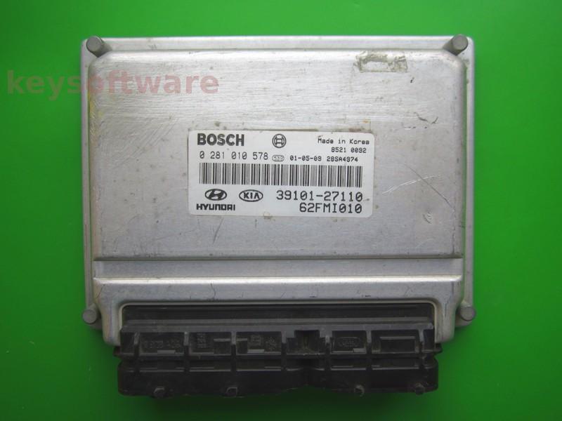 ECU Hyundai Trajet 2.0CRDI 39101-27110 0281010578 EDC15C7 }