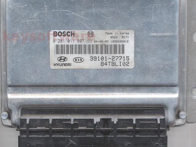 ECU Hyundai Getz 1.5CRDI 39101-27715 0281011807 EDC15C7 {+