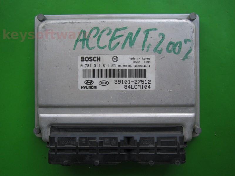 ECU Hyundai Accent 1.5CRDI 39101-27512 0281011811 EDC15C7  {