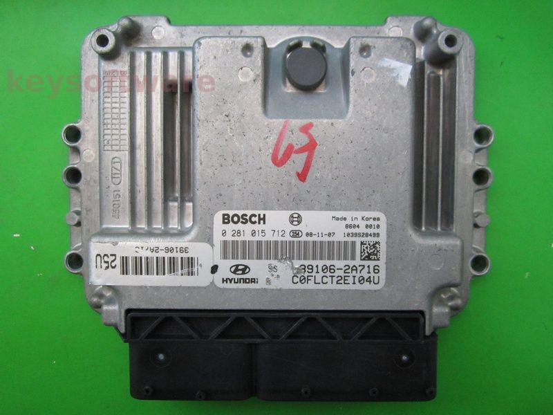 ECU Hyundai I30 1.6CRDI 39106-2A716 0281015712 EDC16C39