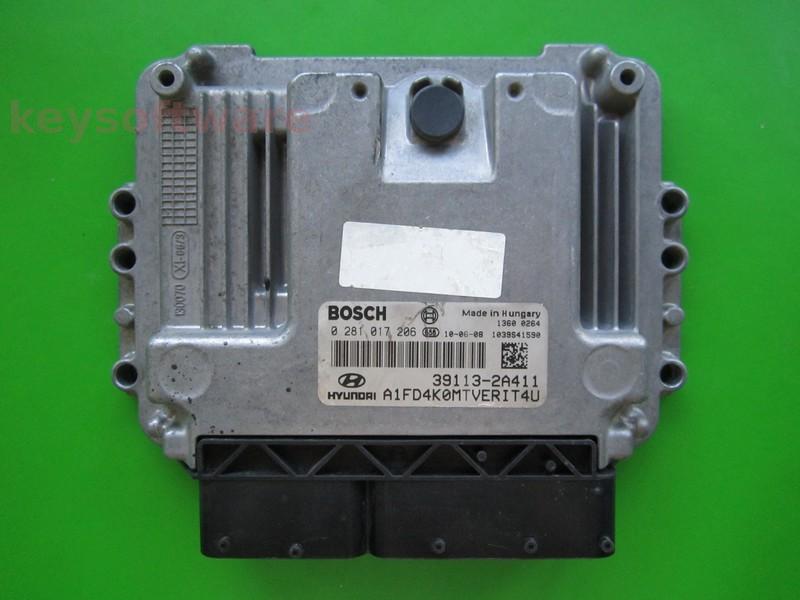 ECU Hyundai I30 1.6CRDI 39113-2A411 0281017206 EDC17C0 D4FB {