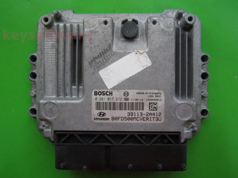 ECU Hyundai I30 1.6CRDI 39113-2A412 0281017212 EDC17C08 }