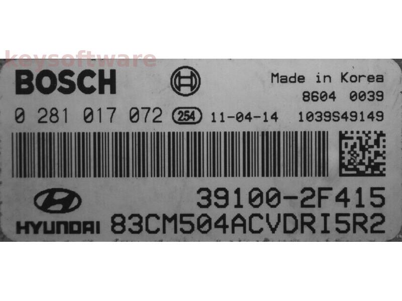 ECU Hyundai IX35 2.0CRDI 39100-2F415 0281017072 EDC17CP14 {