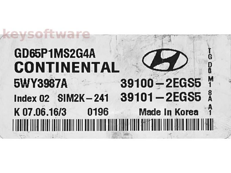 ECU Hyundai I30 1.6 39100-2EGS5 SIM2K-241 {