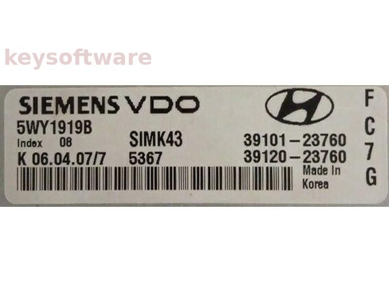 ECU Hyundai Coupe 2.0 39101-23760 5WY1919B SIMK43 {