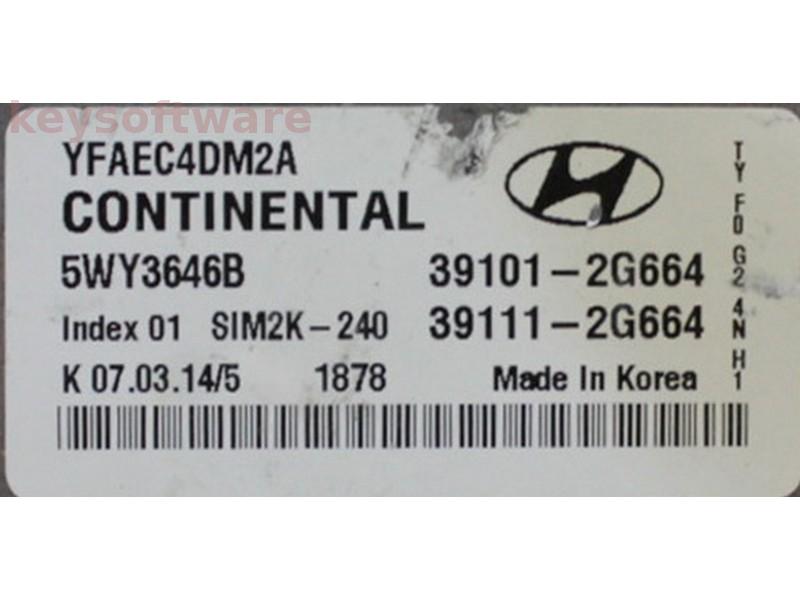 ECU Hyundai Sonata 2.4 39101-2G664 5WY3646B SIM2K-240 {