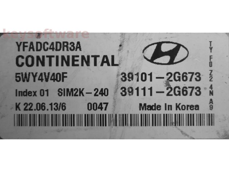 ECU Hyundai Sonata 2.4 39101-2G673 5WY4V40F SIM2K-240 {