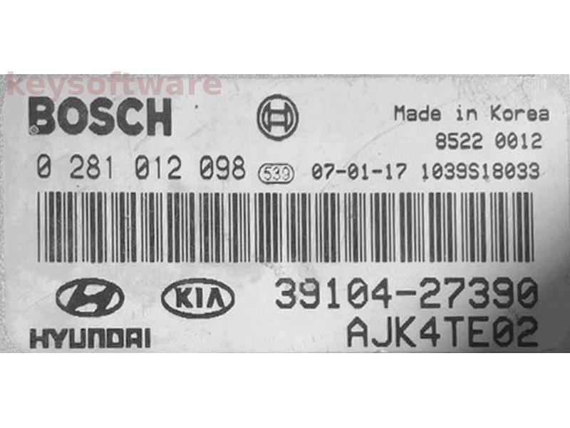 ECU Kia Sportage 2.0CRDI 39104-27390 0281012098 EDC15C7 {
