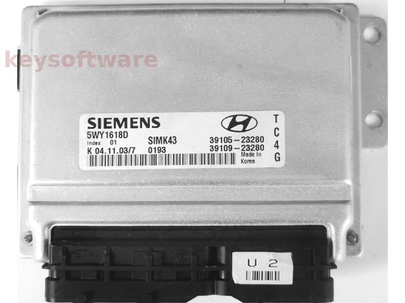 ECU Hyundai Coupe 2.0 39105-23280 5WY1618D SIMK43 {