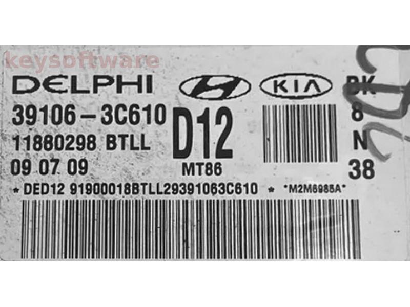 ECU Hyundai Genesis 2.0 39106-3C610 11880298 BTLL MT86 {
