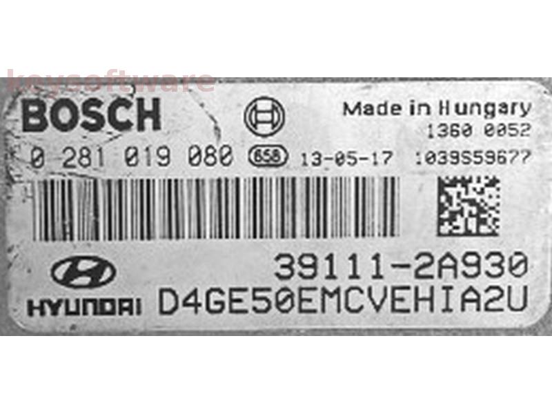 ECU Hyundai I30 1.6CRDI 39111-2A930 0281019080 EDC17C08 {