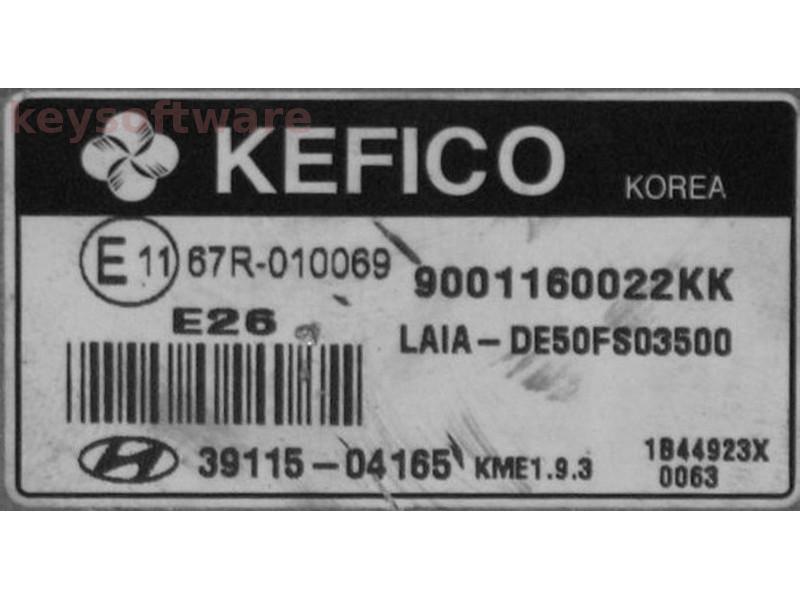 ECU Hyundai I10 1.0 39115-04165 9001160022KK KME1.9.3