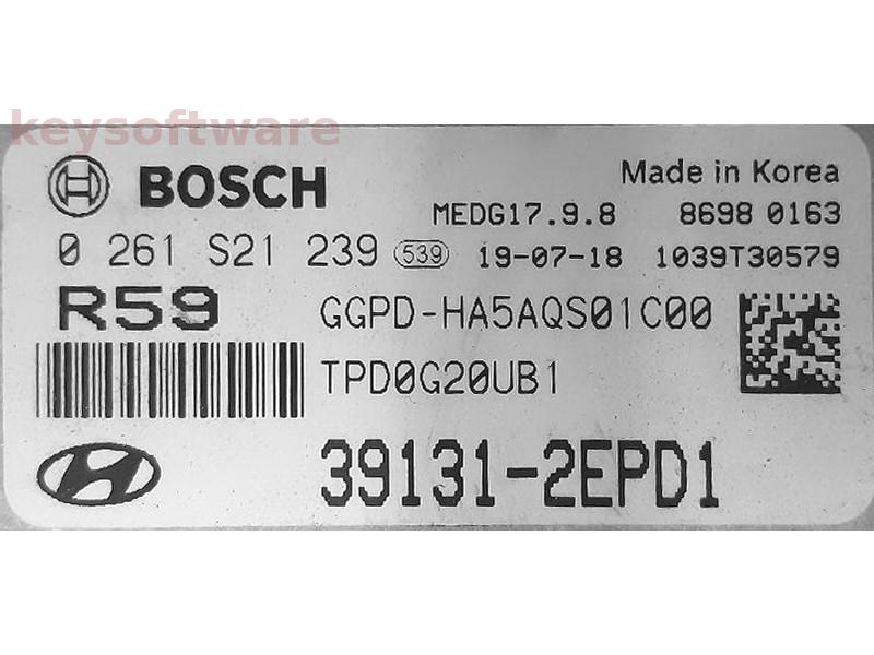 ECU Hyundai I30 39131-2EPD1 0261S21239 MEDG17.9.8 {