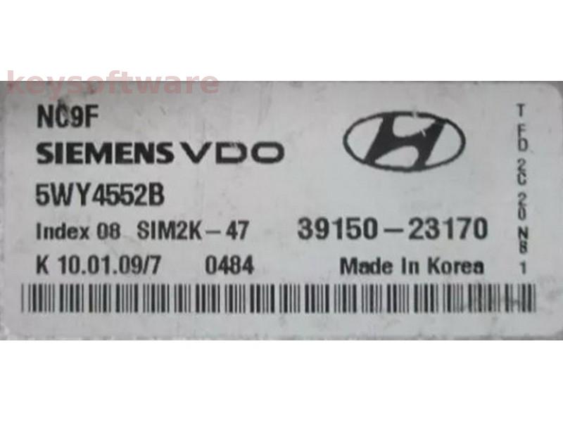 ECU Hyundai Elantra 2.0 39150-23170 5WY4552B VDO SIM2K-47 {