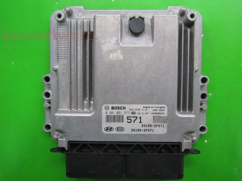 ECU Hyundai Tucson 2.0CRDI 39199-2F571 0281031577 EDC17C57 }