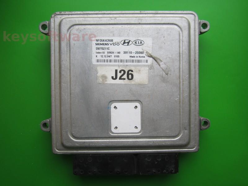 ECU Hyundai Sonata 2.4 39110-25080 5WY5211C VDO SIM2K-140