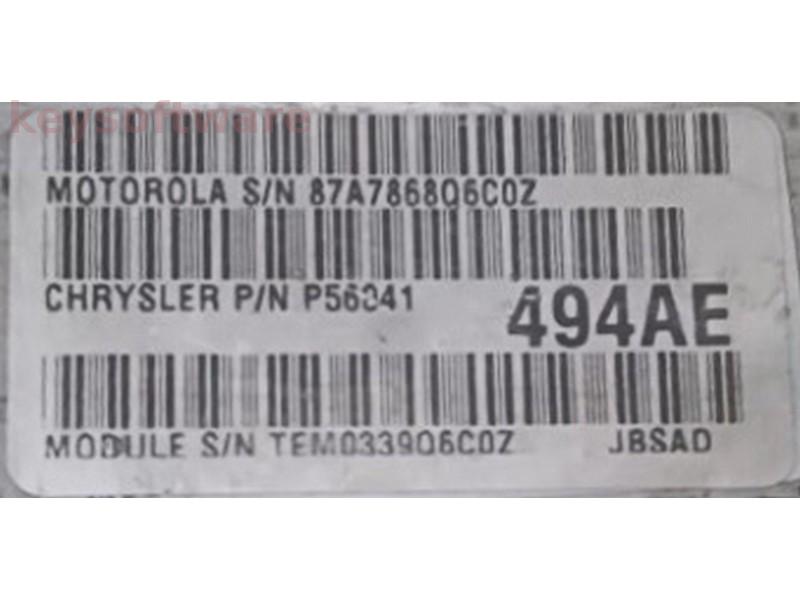 ECU Jeep Grand Cherokee 4.0 P56041494AE TEM0339Q6C0Z {