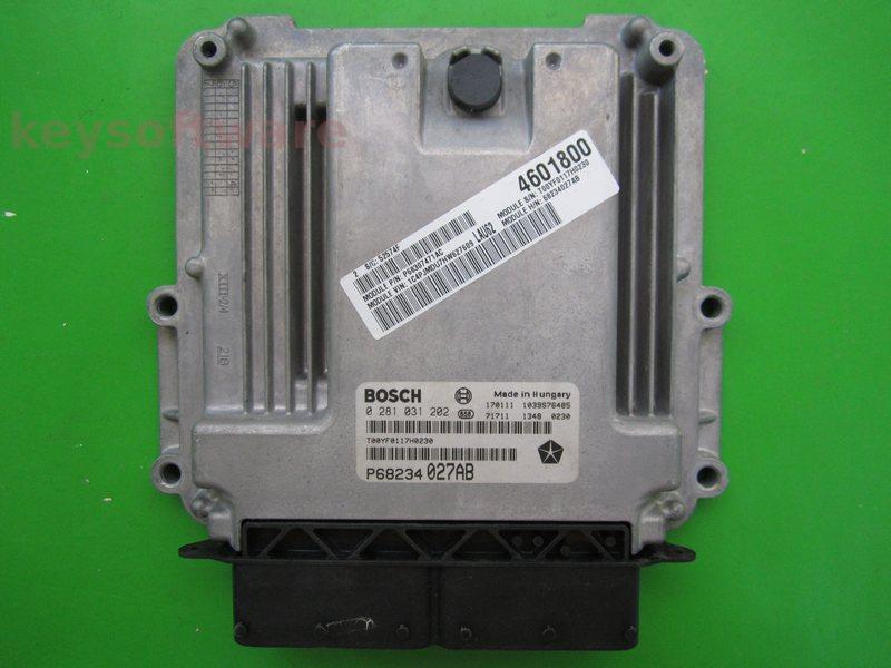 ECU Jeep Cherokee 2.2CRD P68234027AB 0281031202 EDC17C69