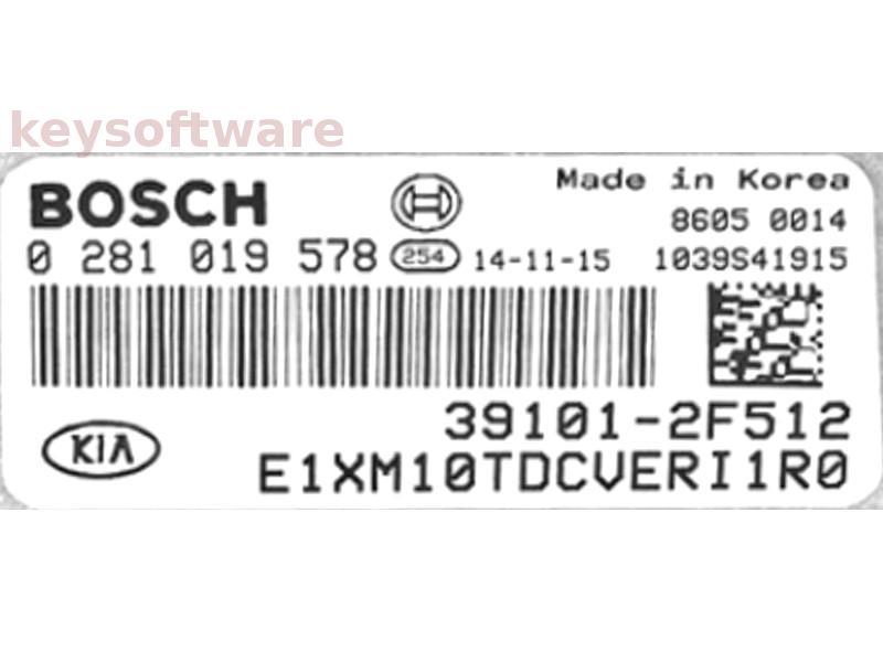 ECU Kia Sportage 2.0CRDI 39101-2F512 0281019578 EDC17CP14 {