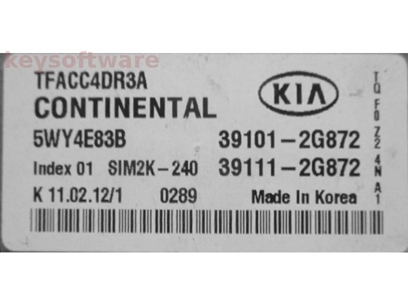 ECU Kia Optima 2.4 39101-2G872 SIM2K-240 {