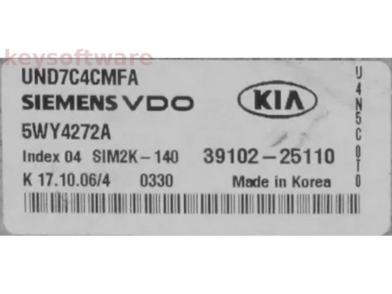 ECU Kia Rondo 2.4 39102-25110 5WY4272A VDO SIM2K-140 {